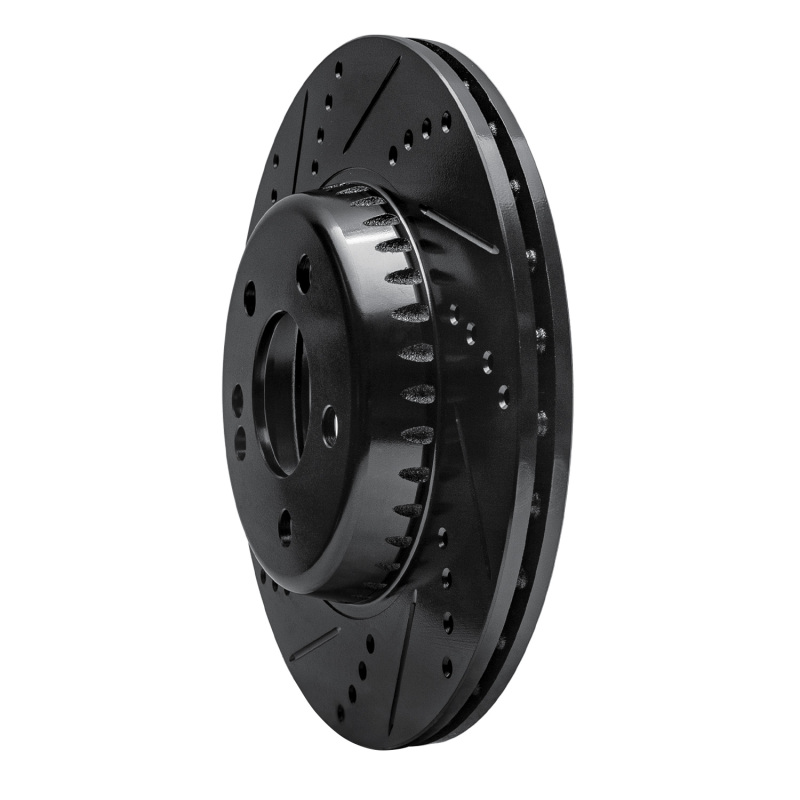 Mercedes-Benz E300 Brake Rotor (1) - Rear Left - R1 Concepts - Drilled & Slotted - Black - `15-`23